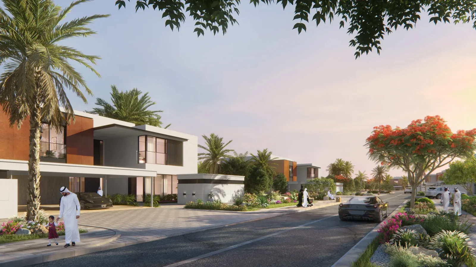 Official rendering of villas at Saadiyat Lagoons